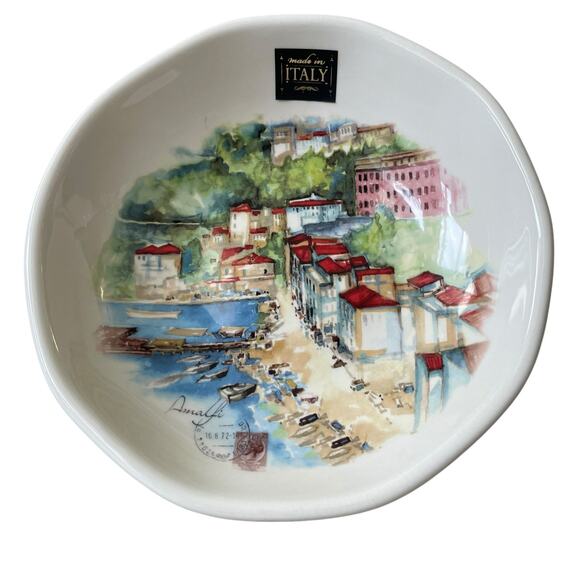 Effetti Amalfi Coast Pasta Bowls 9in Ceramic Handmade in Italy Set of 5 NEW - Picture 1 of 10